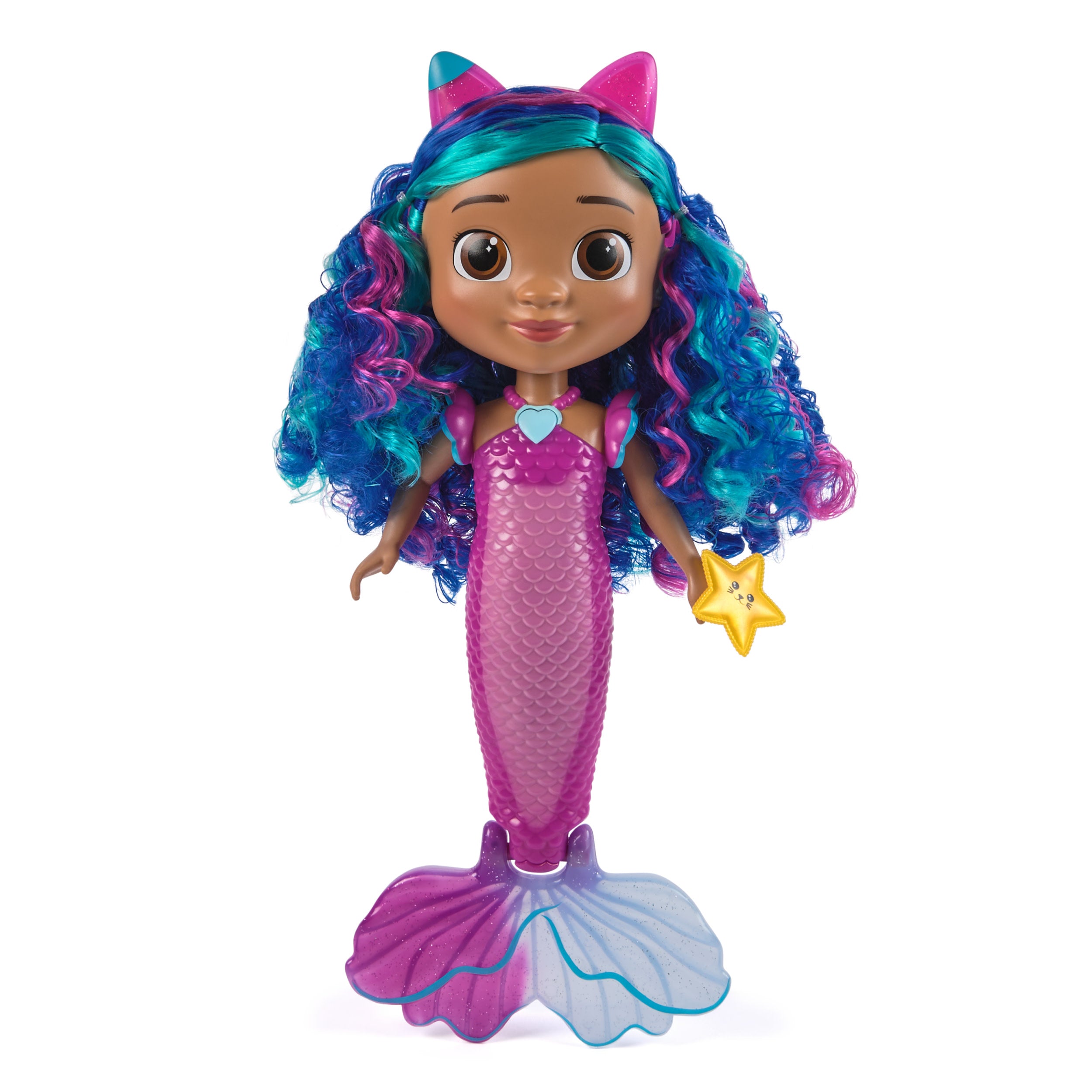 Gabby's Dollhouse: The Movie, Sing & Shine Mermaid Gabby, Waterproof Mermaid Doll With Lights & Sounds