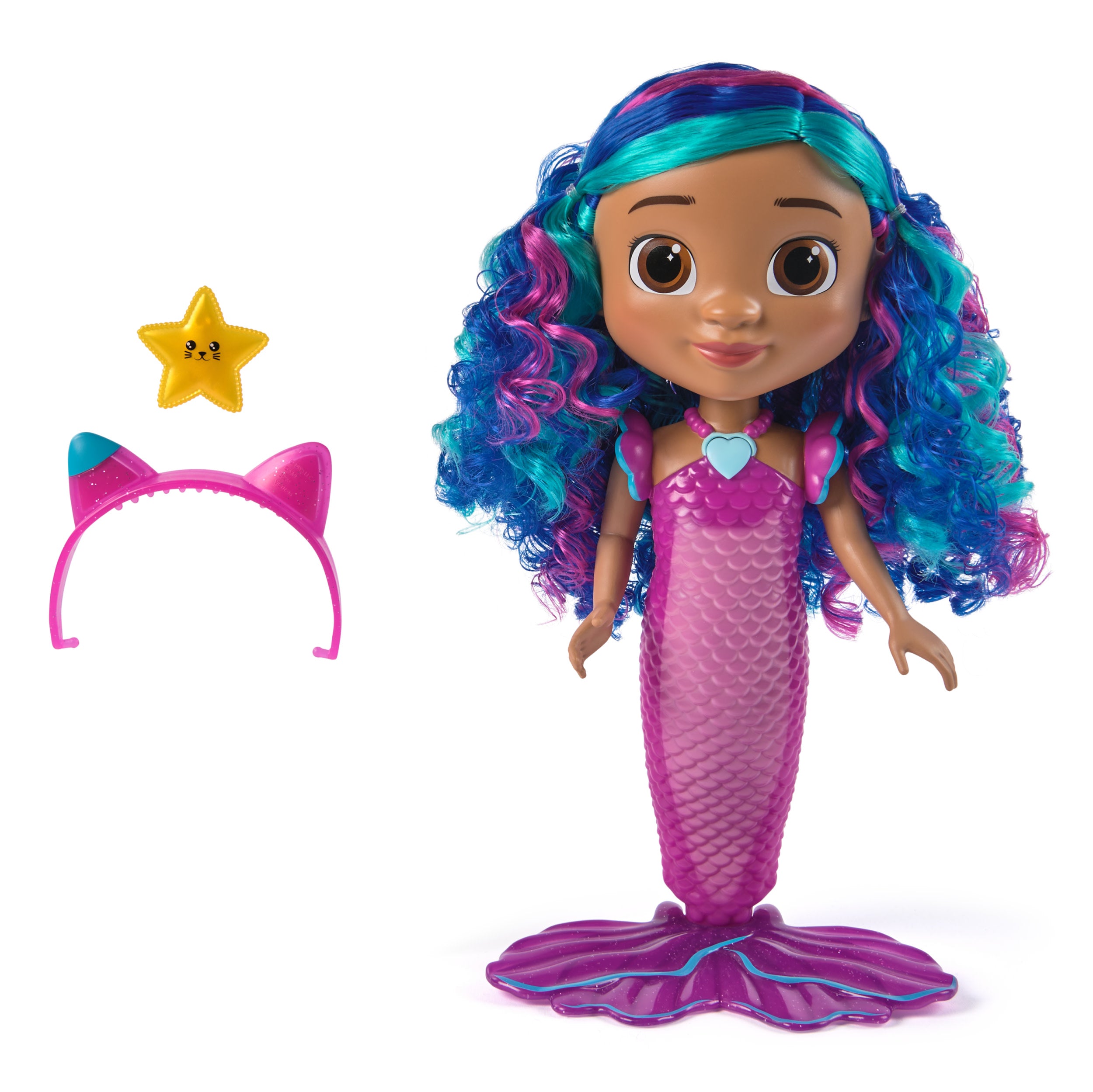 Gabby's Dollhouse: The Movie, Sing & Shine Mermaid Gabby, Waterproof Mermaid Doll With Lights & Sounds
