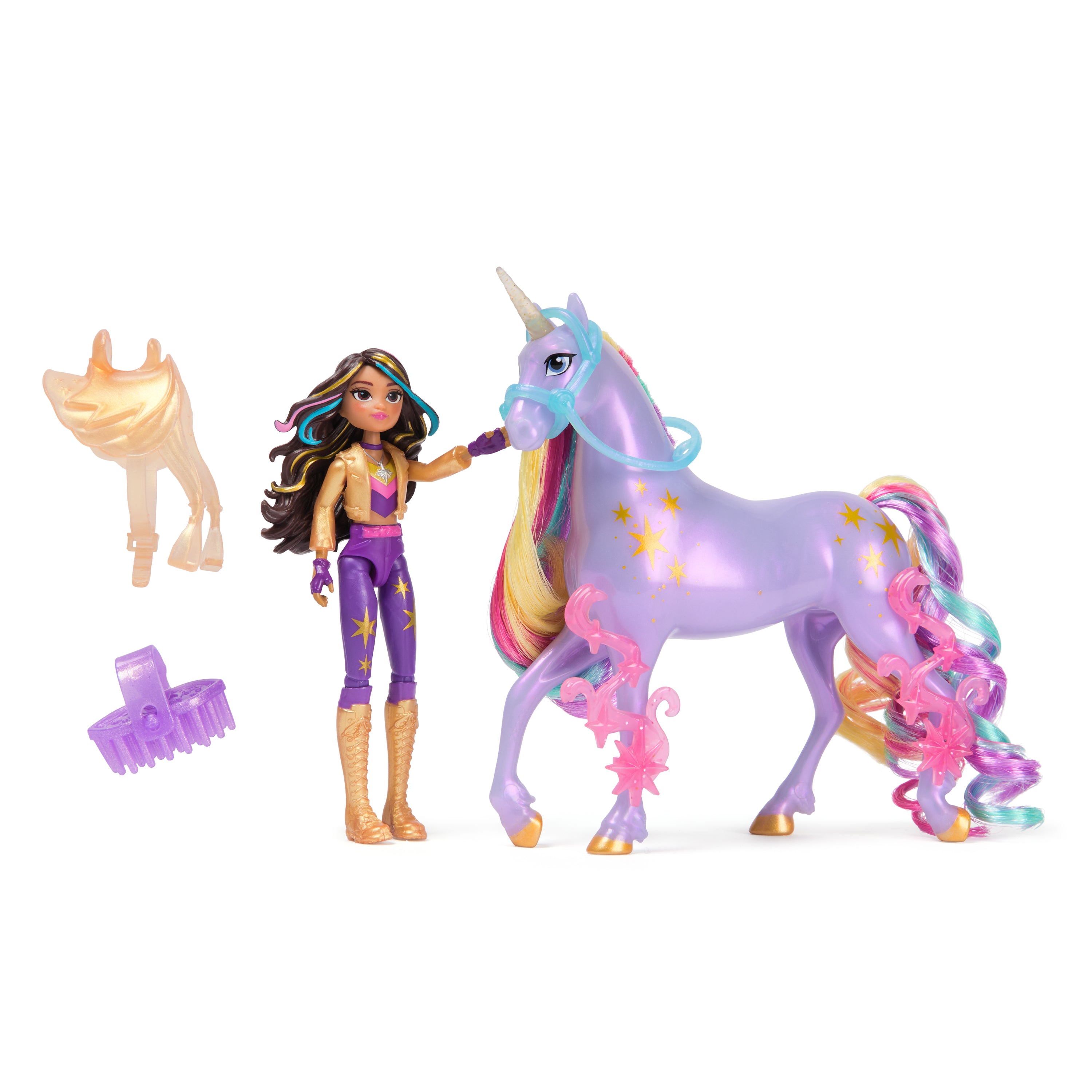 Unicorn Academy Sophia & Wildstar Power Of Friendship Set Translucent Saddle And 2 Power Accessories
