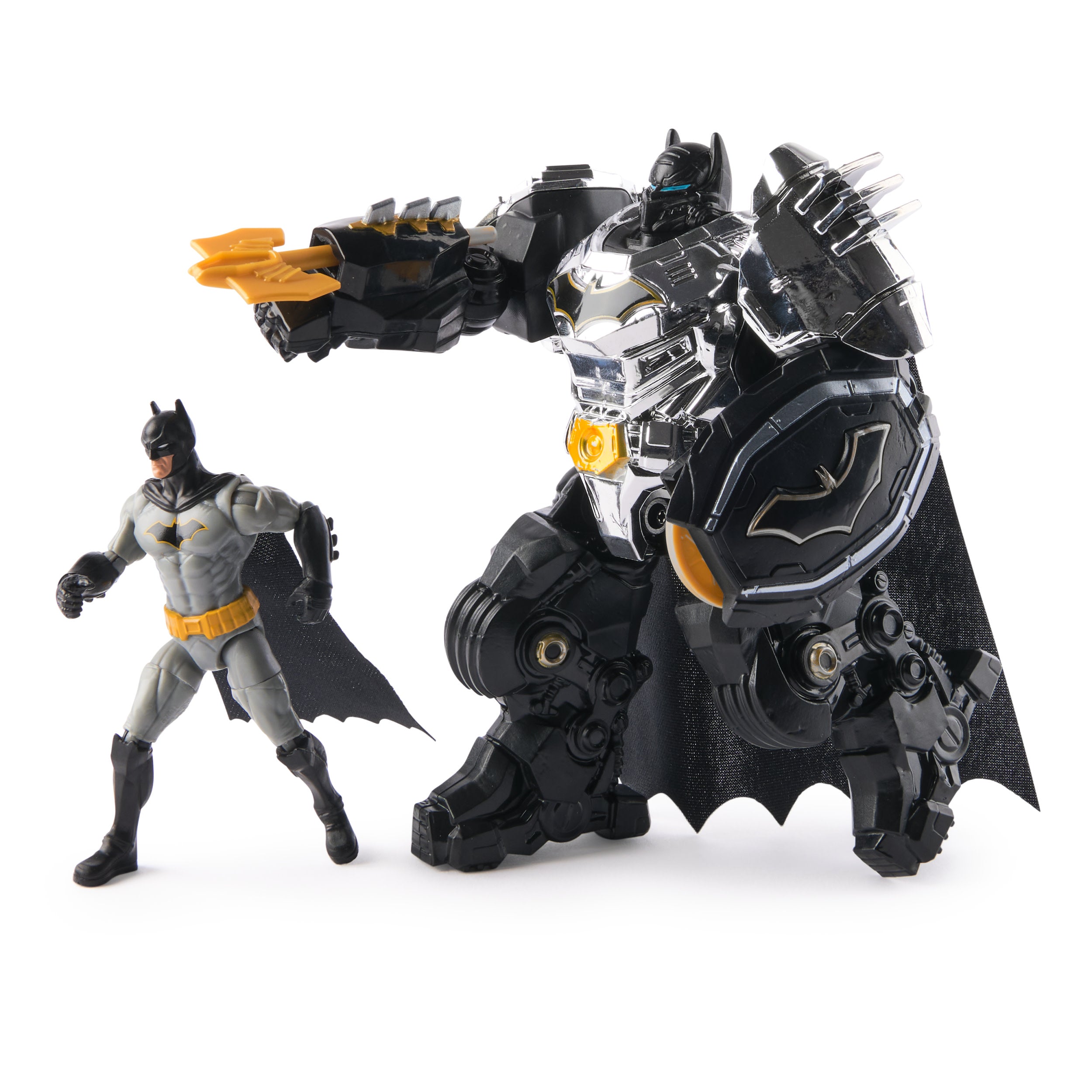 Dc Comics Metal Force Batman Action Figure, 15-Cm With 10-Cm Mini Figure