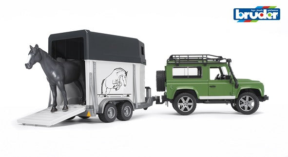 Bruder 1:16 Land Rover With Horse Trailer