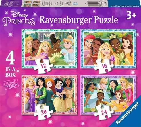 Ravensburger Disney Princess 4 In A Box (12, 16, 20, 24 Piece) Jigsaw Puzzles