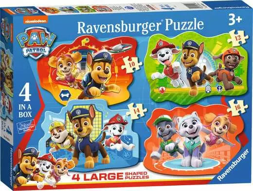 Ravensburger Paw Patrol Family Time 4 Large Shaped Jigsaw Puzzles (10, 12, 14, 16 Piece)