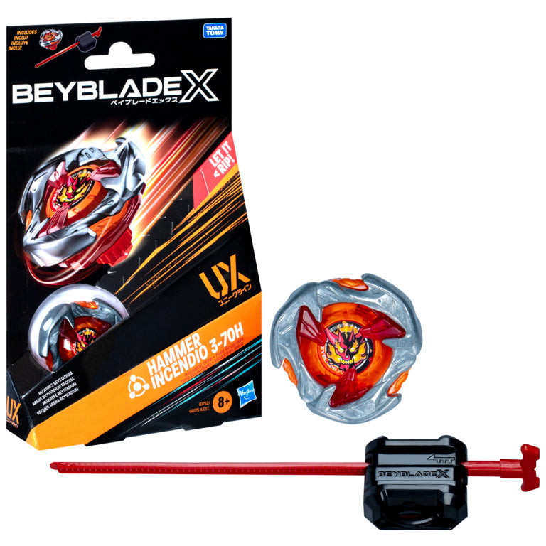 Beyblade X Hammer Incendio 3-70H Ux Starter Pack Top And Launcher