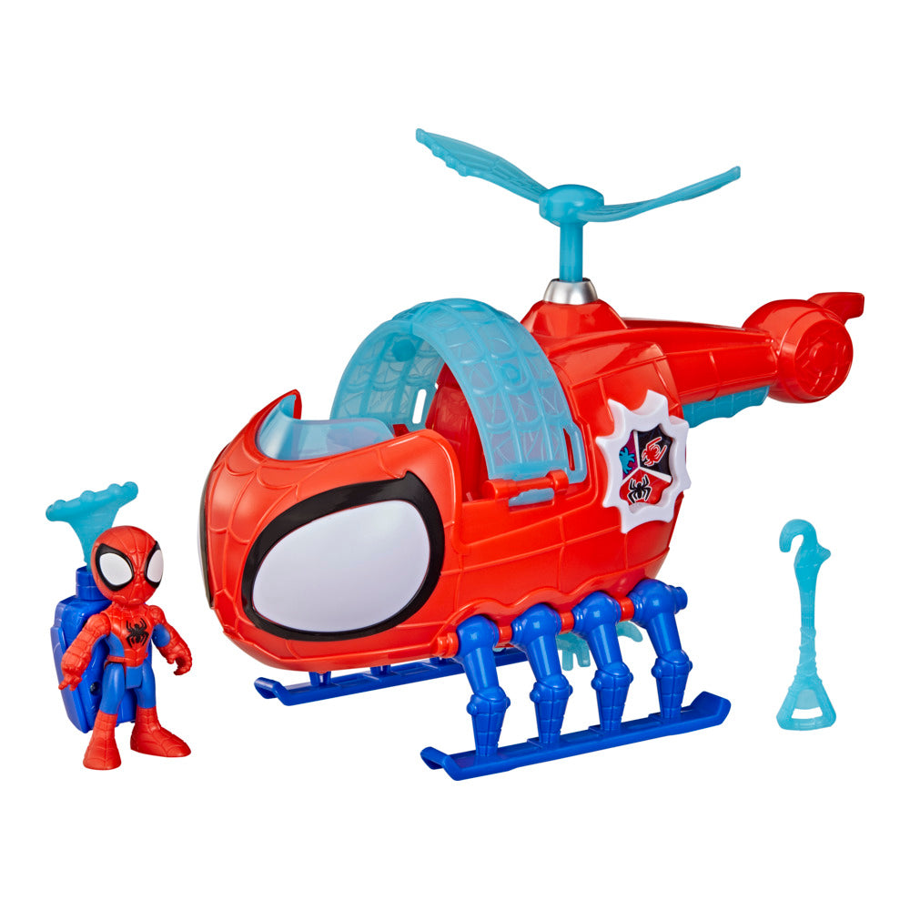 Marvel Spidey And His Amazing Friends Team Spidey Copter, 3-Inch (7.6 Cm) Action Figure & Toy Vehicle With Projectile