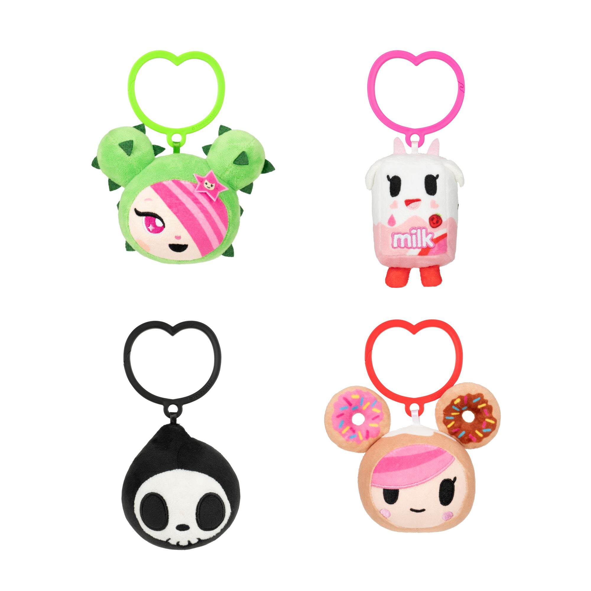 Tokidoki™ 4" Plush Clips Assortment - Sandy, Donutella, Adios, Strawberry Milk - Officially Licensed Tokidoki™ Product From Jazwares