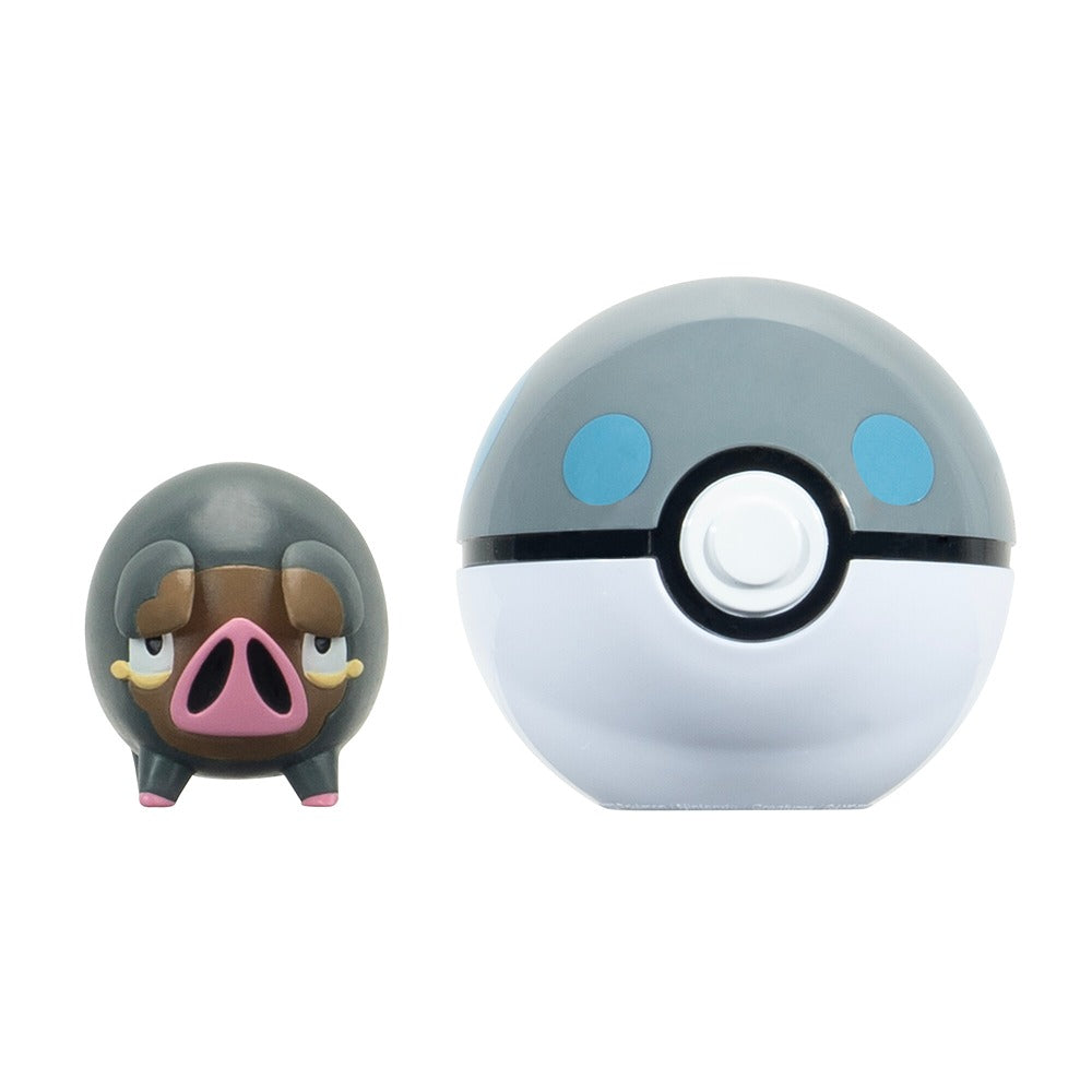 Pokémon Clip ‘N’ Go Lechonk And Heavy Ball - Includes 2-Inch Battle Figure And Heavy Ball Accessory