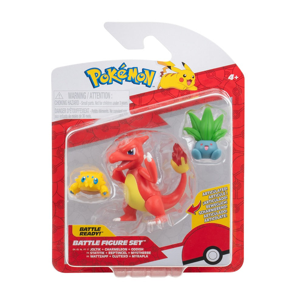 Pokémon Battle Figure 3 Pack - Features 2-Inch Joltik And Oddish And 3-Inch Charmeleon Battle Figures