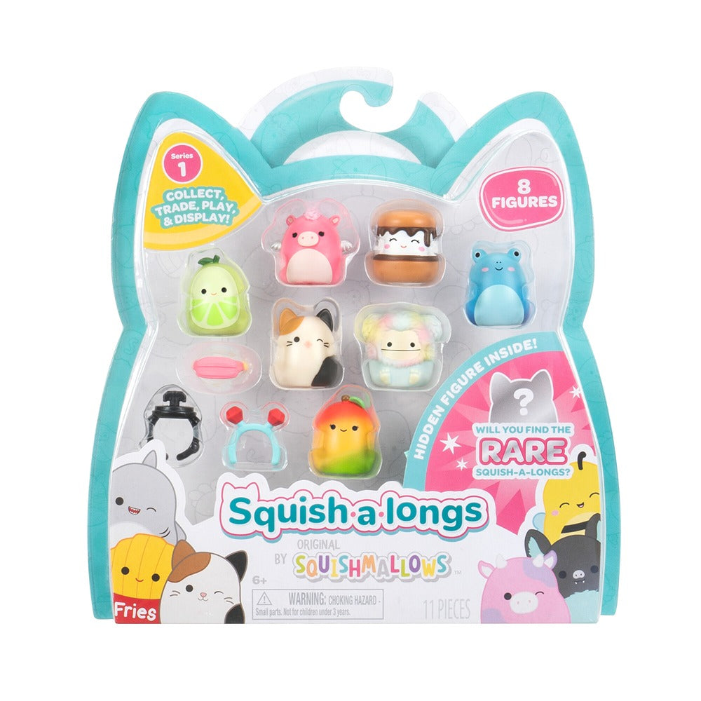 Squish-A-Longs By Original Squishmallows 8 Pack - Series 1, Style 2 - (8) 1” Mini-Squish With 2 Accessories, Ring, And Collector’s Guide - Collect, Trade, & Play