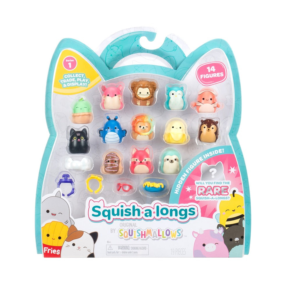 Squish-A-Longs By Original Squishmallows 14 Pack - Series 1 - (14) 1” Mini-Squish With 4 Accessories, Ring, And Collector’s Guide - Collect, Trade, & Play