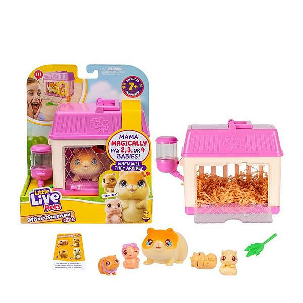 Little Live Pets Mama Surprise Mini Hamster Playset With 1, 2 Or 3 Babies!