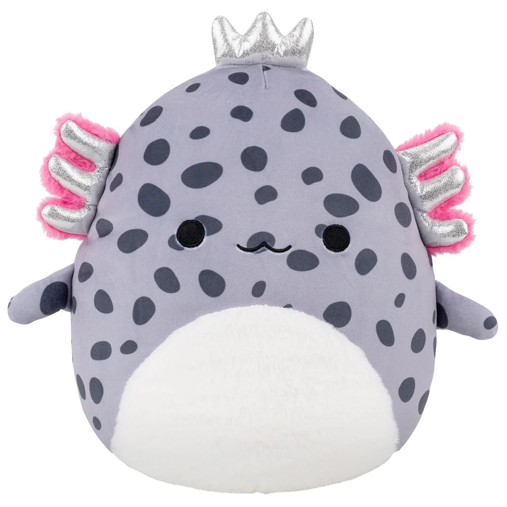 Original Squishmallows 12-Inch Avana The Spotted Axolotl With Silver Crown