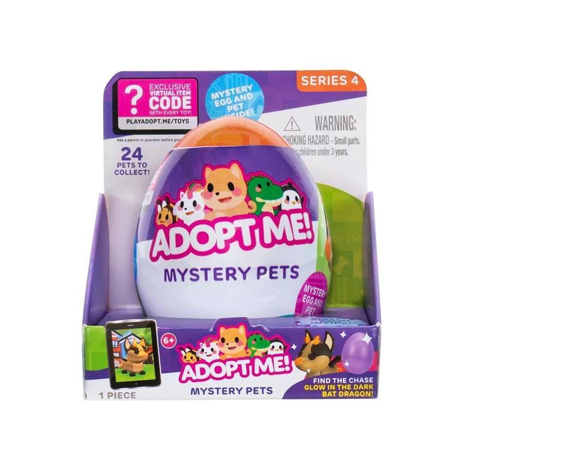 Adopt Me! Mystery Pets Series 4 - Top Online Game - Exclusive Virtual Item Code Included - Fun Collectible Toys For Kids Featuring Your Favourite Adopt Me Pets