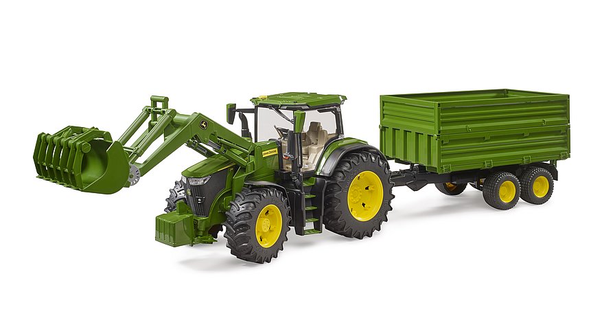 Bruder John Deere 7R 350 With Frontloader & Tipping Trailer