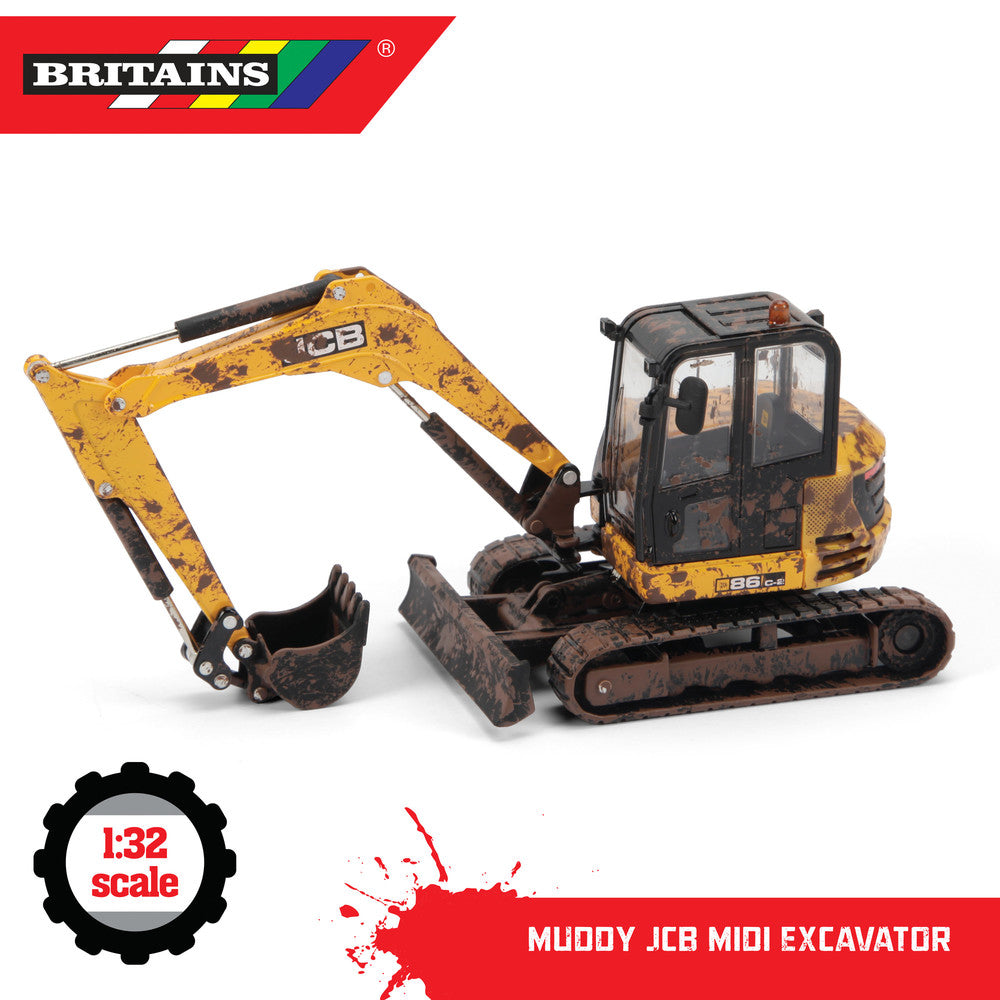 Britains 1:32 Muddy Jcb Midi Excavator
