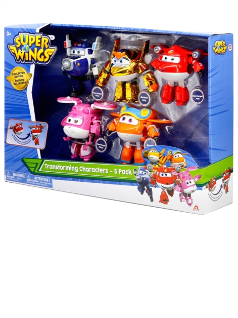  Super Wings 5 Transforming Toys 5-Pack, Supercharged