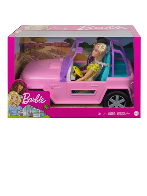 Barbie jeep with online two dolls