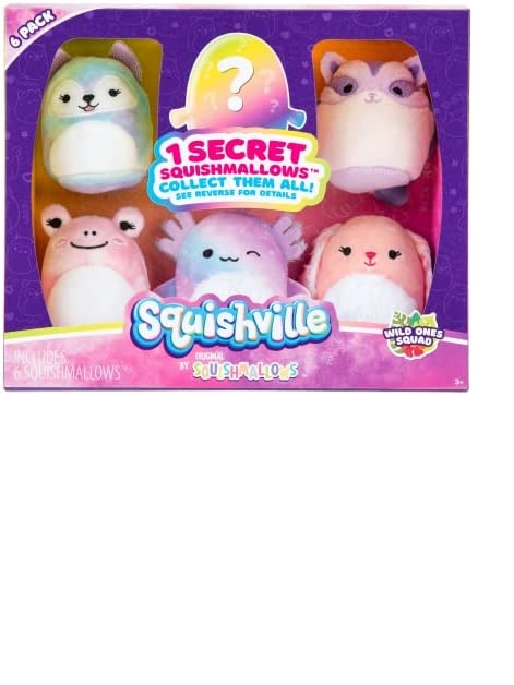 Squishmallows Squishville Wild Ones Squad 2 Mini Plush 6-Pack Set