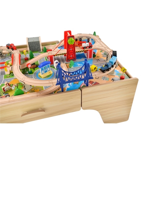 Wooden train cheap set 100 pieces