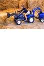 New Holland T8 Tractor with Front Loader, Backhoe & Trailer