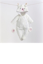 Ivy & Lily Cosy Bear Onesie White 43cm