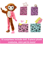 Barbie Cutie Reveal Doll with Monkey Plush Costume and 10 Surprises