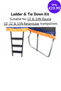 3 Step Ladder and Tie Down Kit Combo Set for 13ft / 14ft Round Trampoline & 10ft / 12ft / 15ft Rectangle Trampoline