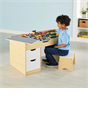 Build 'n' Store Wooden Storage Desk & Stool