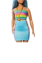 Barbie Fashionista Doll 218 with Blue Hair & Rainbow Top