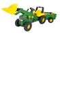 John Deere Large Tractor with Loader and Trailer