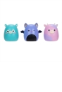 Squish-a-longs by Original Squishmallows Party Pack On-the-Go Playset - Series 1 - Three 1-Inch Mini-Squish with 9 Furnishings - Collect, Trade, & Play