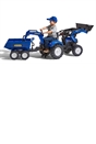 New Holland T8 Tractor with Front Loader, Backhoe & Trailer
