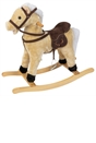 Beige Wooden Rocking Horse