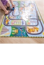 Melissa & Doug Race Around the World Tracks Cardboard Jigsaw Floor Puzzle and Wind-Up Vehicles