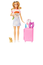 Barbie Travel Doll with Dog and Holiday Accessories Set