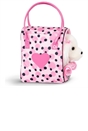 Pucci Pups Maltese Pup in a Pink Polka Dot Bag