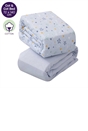 Jersey Cotton Fitted Sheets for Cot and Cot Bed 72x140x17cm - Blue