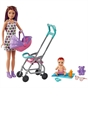 Barbie Skipper Babysitters Pushchair and 2 Dolls Playset
