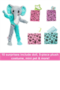 Barbie Cutie Reveal Doll with Elephant Plush Costume and 10 Surprises