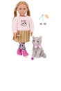 Our Generation Melena & Mittens 18-inch Doll & Pet Cat Plush Set