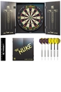 Luke Littler Dart Board and Cabinet Steel-Tip Brass Darts Set