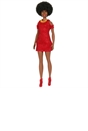 Barbie Fashionistas Doll Black Hair and Red Dress