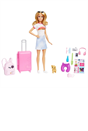 Barbie Travel Doll with Dog and Holiday Accessories Set