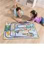 Melissa & Doug Race Around the World Tracks Cardboard Jigsaw Floor Puzzle and Wind-Up Vehicles