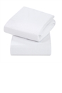 Cot Fitted Sheets 100% Jersey Cotton 60 x 120 x 12 cm  - White
