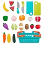 Farmers' Market Produce Basket - Fabric Fastener Food Playset