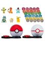 Pokémon Surprise Attack Game - 5cm Pikachu, Charmander, Grookey, Togepi, Totodile, Munchlax with Poké Ball and Premier Ball plus 30 Attack Discs