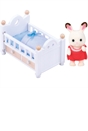 Sylvanian Families Chocolate Rabbit Baby Set (Baby Bed)
