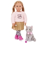 Our Generation Melena & Mittens 18-inch Doll & Pet Cat Plush Set