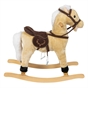 Beige Wooden Rocking Horse